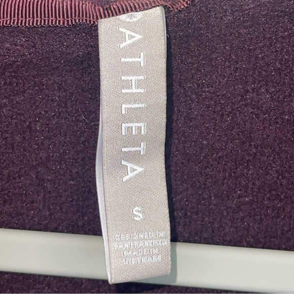 Athleta Purana Wrap Sweatshirt S Spiced Cabernet Pullover Stretch Jersey Knit - Picture 6 of 7